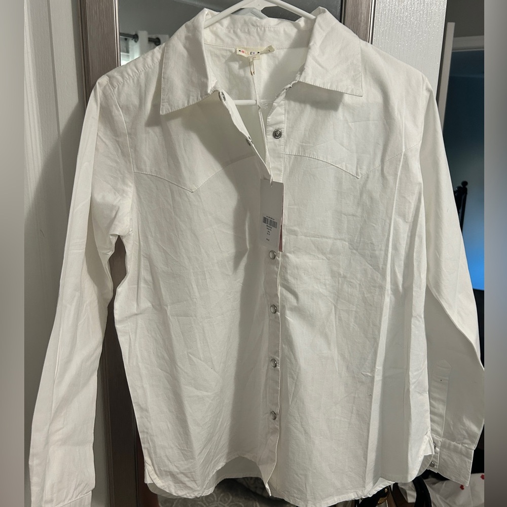 NWT Roller Rabbit White Snap Front Western Style Blouse Shirt - Picture 3 of 6